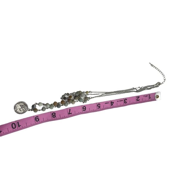 Australian Coin Necklace Womens Silver Tone Unpolished Stone Lobster Clasp 34" - Picture 12 of 12